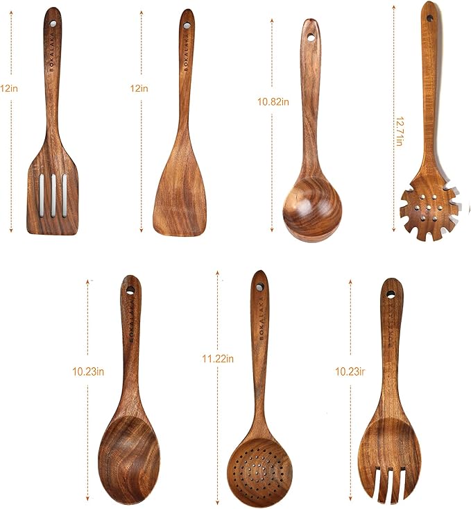 Teak Wooden Kitchen Utensil Set - Image 2