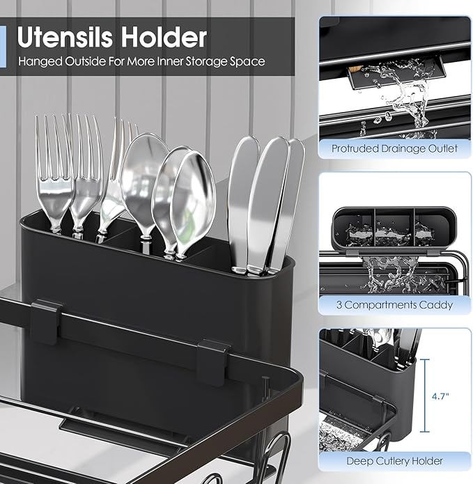Urackify Dish Drying Rack for Kitchen Counter, Sink Dish Rack - Image 5