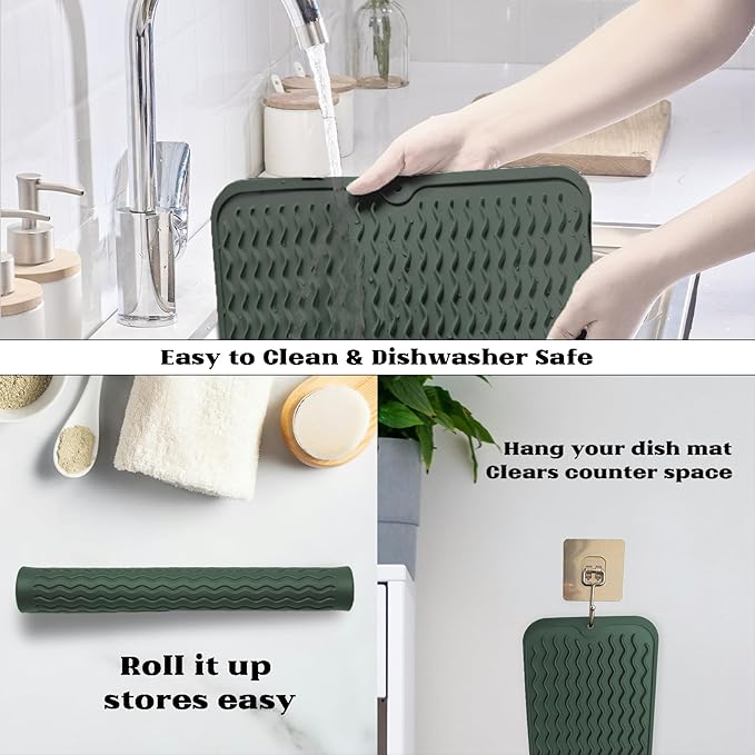 ZLR Silicone Dish Drying Mat & Heat Resistant Trivet - Image 4