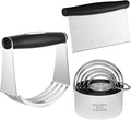 HULISEN Stainless Steel Biscuit Cutter Set, Pastry Scraper and Dough Blender by HULISEN