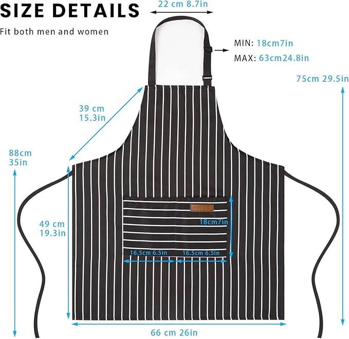 BeLuyi 2 Pack Adjustable Bib Apron - Image 2