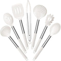 E-far Silicone Cooking Utensils Set, Slotted Turner, Soup Ladle, Pasta Server by E-far