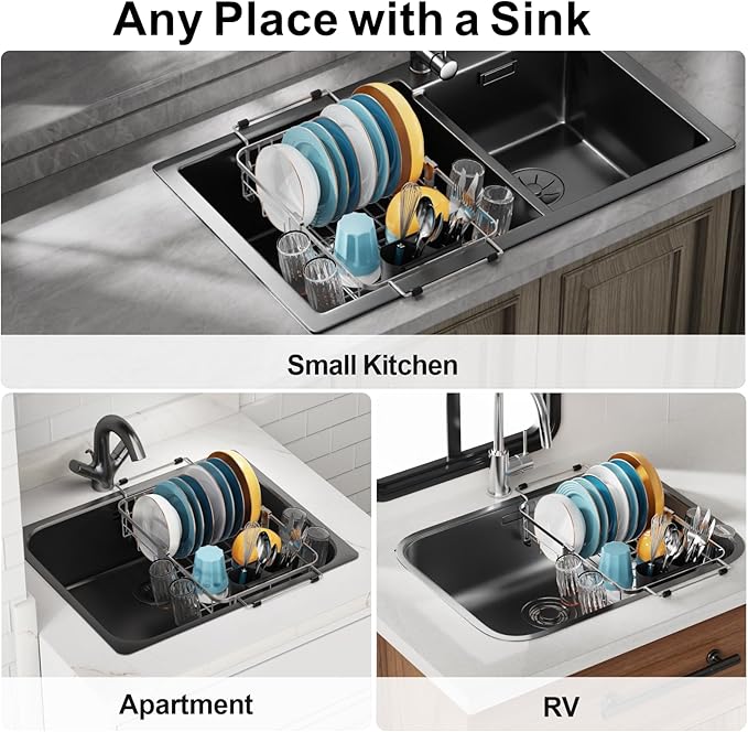 GSlife Small in Sink Dish Drying Rack - Image 8