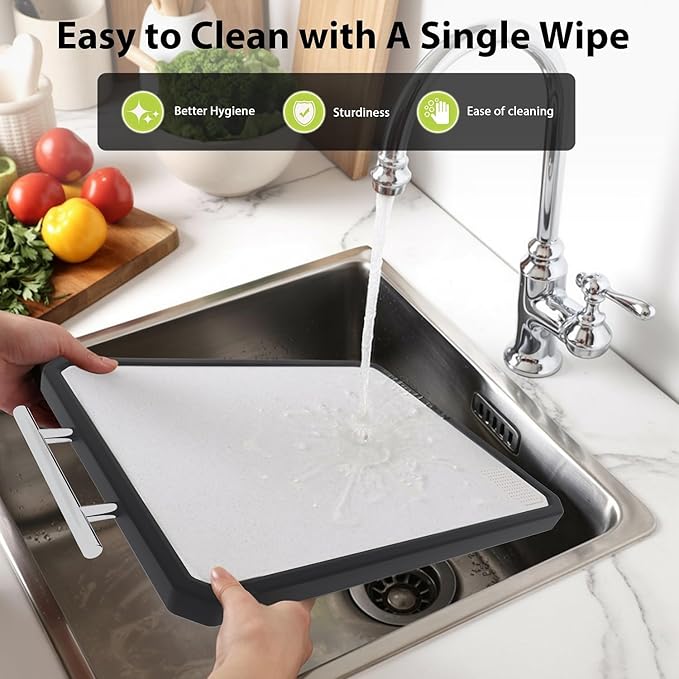 Titanium Cutting Boards for Kitchen, Large 16x11 Inch Pure Titanium and Wheat - Image 4