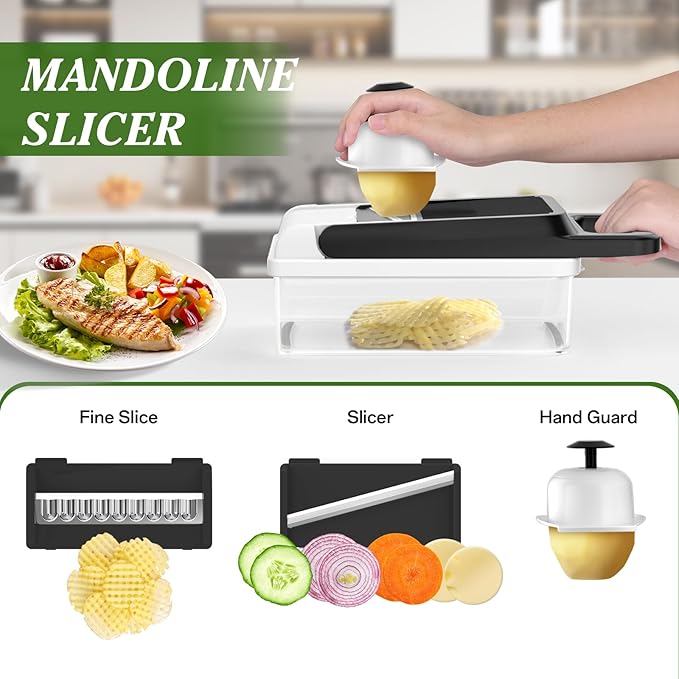 HomeHacks Vegetable Chopper Vegetable Cutter, 12 in 1 Kitchen Gadget, Onion - Image 4