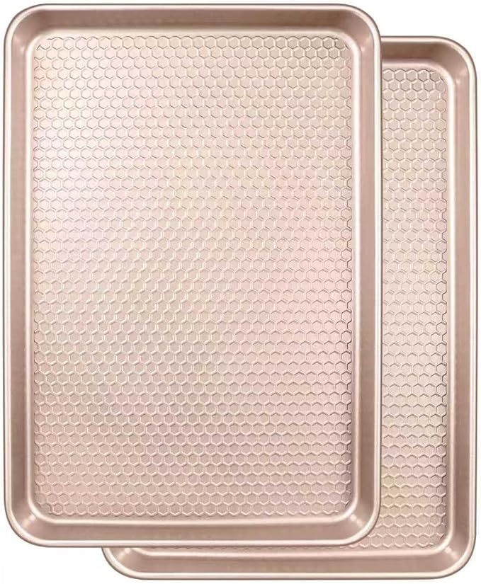 Wildone Baking Sheet Pan Set, Honeycomb Embossed Nonstick Baking Sheet 15x10 In by Wildone