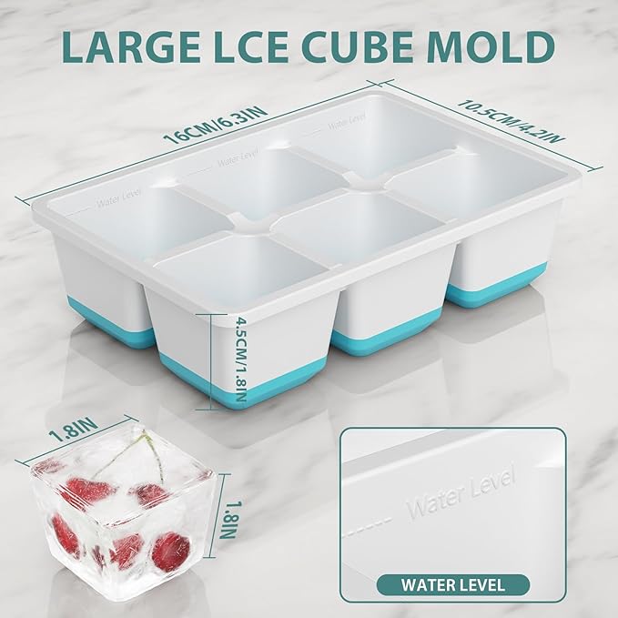 Optish Large Ice Cube Molds, 3 Pack Whiskey Square Ice Molds, 1.8 Inch Big Ice - Image 2