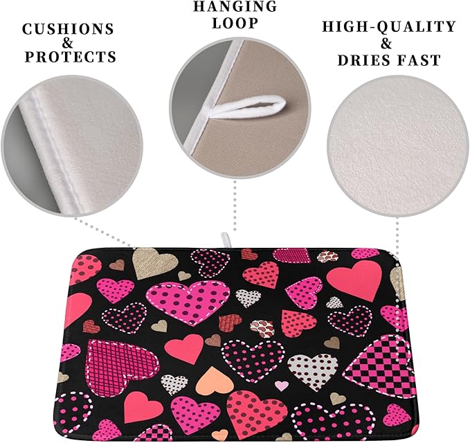 Happy Valentine's Day Kitchen Drying Mats - Image 3