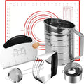 Biscuit Cutter Set, Dough Cutter, 3 Cup Flour Sifter, Baking Mat and Fine Mesh by ATPWONZ