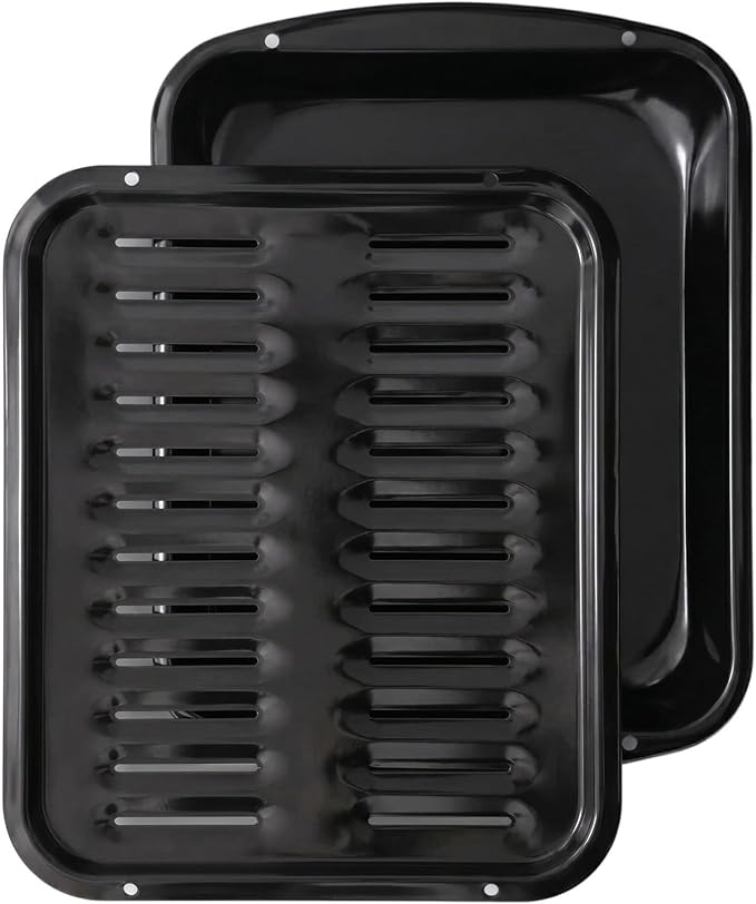 Broiler Pan for Oven Nonstick 16.75” x 13” Porcelain Nonstick Coated by Unknown