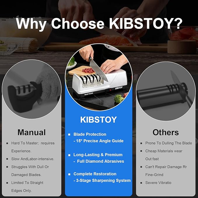 Knife Sharpener Electric, 3-Stage Professional Kitchen Sharpener - Image 5