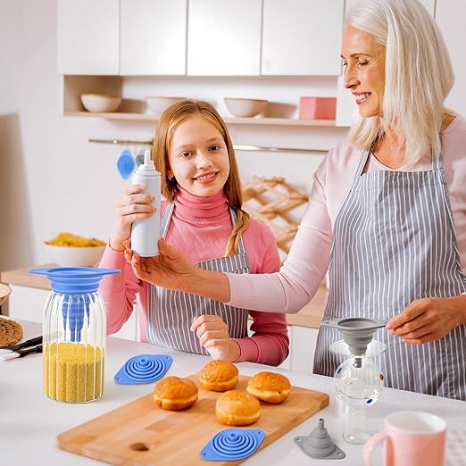 Kitchen Funnels Set 4 Pack，Small and Large，Silicone Collapsible Funnel，Small - Image 6