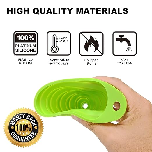 Funnels for Kitchen Use, Food Grade Silicone Collapsible Kitchen Funnel - Image 3