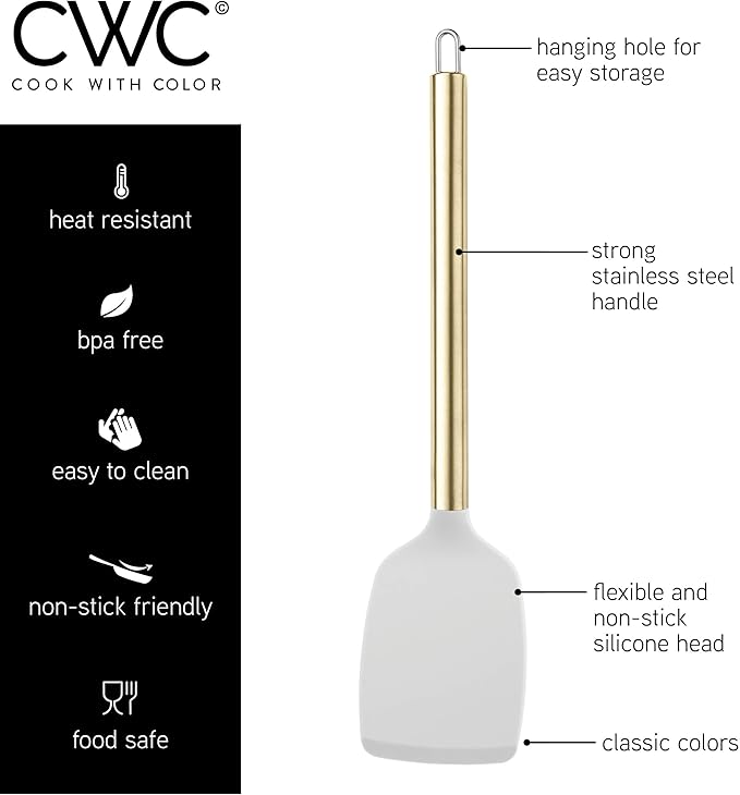 COOK WITH COLOR Silicone Cooking Utensils, Kitchen Utensil Set, Cooking Utensils - Image 5