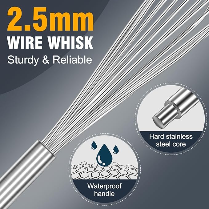 Eddeas 17in Large Whisk, Heavy Duty whisk, Stainless Steel whisk Suitable - Image 2