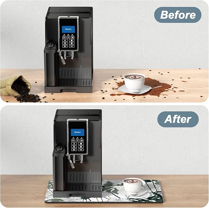 Rnivvi Coffee Mat, Hide Stain Rubber Backed Absorbent Dish Drying Pad - Image 6