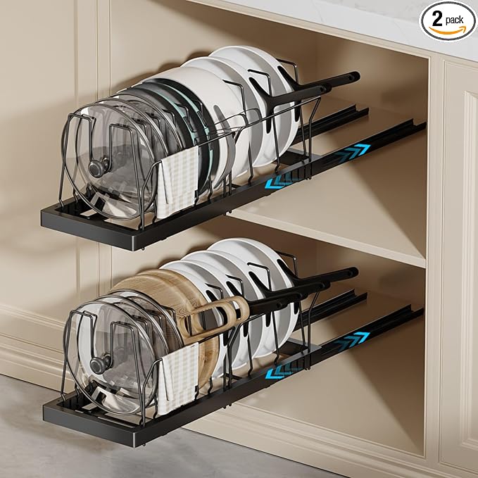 Magheo 2 Pack Pots and Pans Organizer Under Cabinet by COMFORTYOURHOME