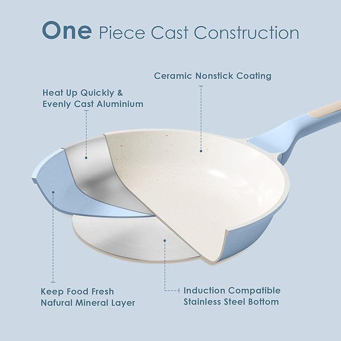 SENSARTE Nonstick Ceramic Frying Pan 9.5-Inch, Healthy Non Toxic Skillet - Image 8