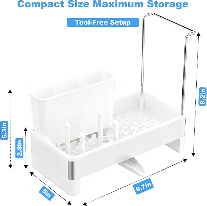 Kitchen Sink Caddy Organizer, Stainless Steel Sponge Holder, Kitchen Caddy Sink - Image 7