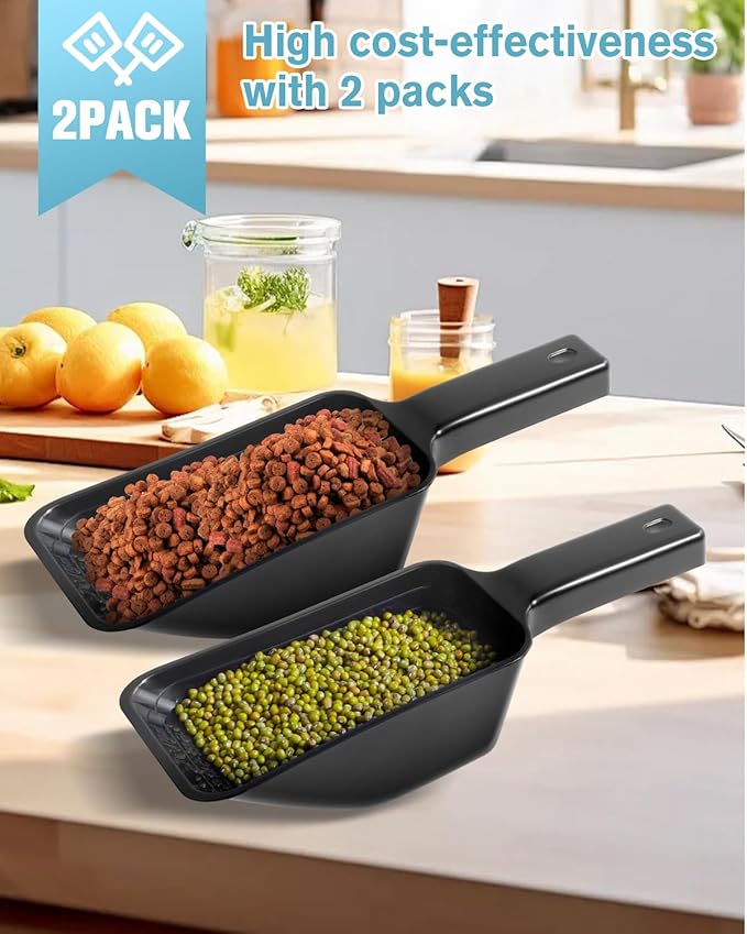 2 Cup Dog Food Scoop, Plastic Pet Food Scoop - Image 4