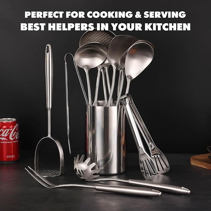 18/10 Stainless Steel Kitchen Utensils Set - Image 5