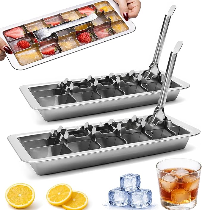 Stainless Steel Ice Cube Trays, Metal Ice Cube Trays by Unknown