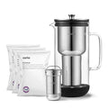 Aarke Purifier Regular Glass Pitcher Bundle w/Steel Filter, 3 Enriched + 1 Pure by aarke
