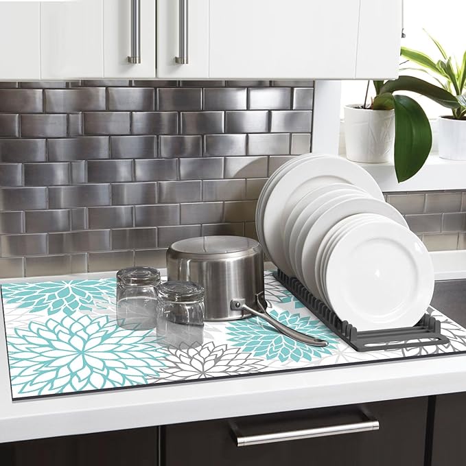 Findosom 2PCS 16" x 24" Dish Drying Mat & 24" x 5.5" Sink Splash Guard - Image 6