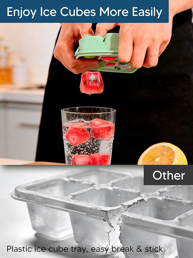 Silicone Ice Cube Tray, 2 Pack Ice Trays - Image 5