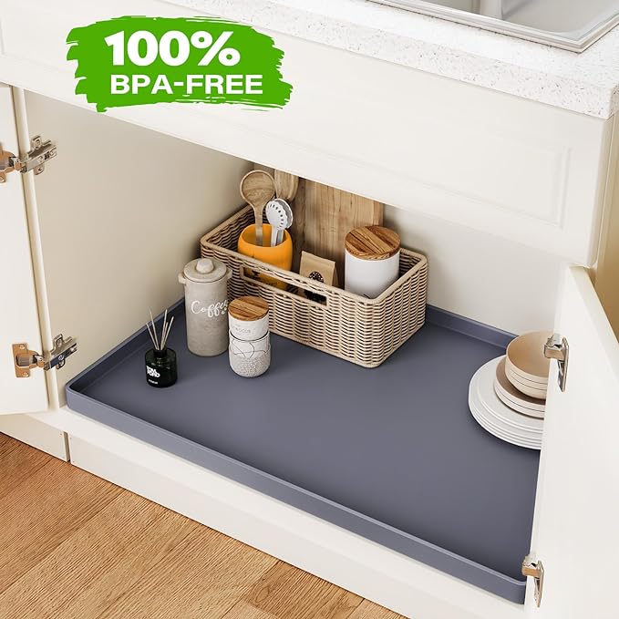 FLATO Waterproof Under Sink Mat 22" x 19" Shelf Liner - Image 4