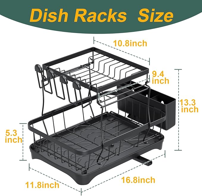 LIYI Dish Drying Rack, Large Dish Rack - Image 3