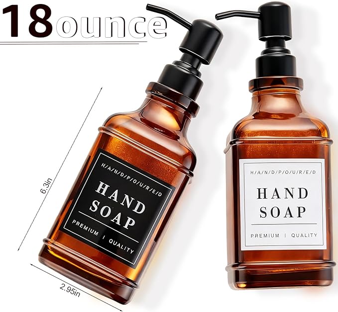 Amber Glass Soap Dispenser - Image 2