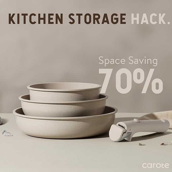 CAROTE 19pcs Pots and Pans Set Non Stick, Nonstick Cookware Set Detachable - Image 5