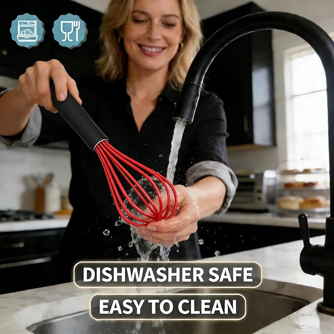 Anaeat Silicone Kitchen Whisk Set of 4, Milk and Egg Beater Blender - Image 8