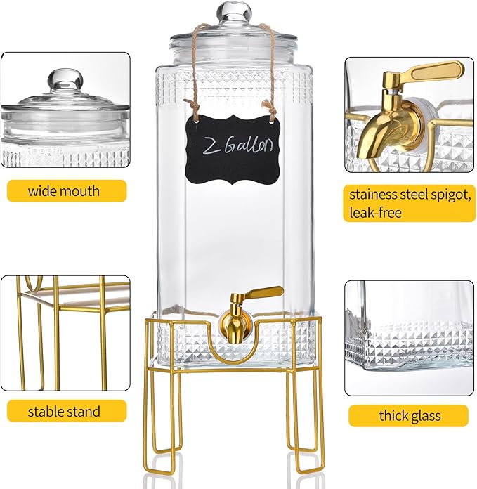 Drink Dispenser, 2 Gallon Drink Dispensers - Image 2