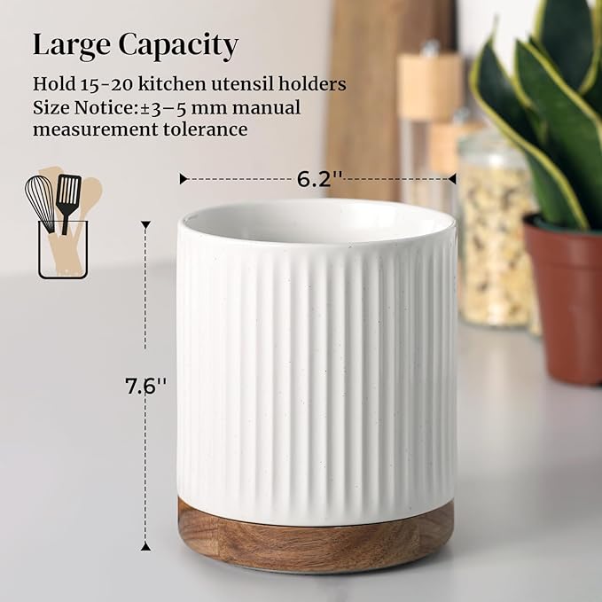 DOWAN 360° Rotating Extra Large Cooking Utensil Holder, 7.6" Kitchen Utensil - Image 2