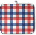 4th of July Dish Drying Mat Patriotic Buffalo Plaid Drying Mats by Kwlegh
