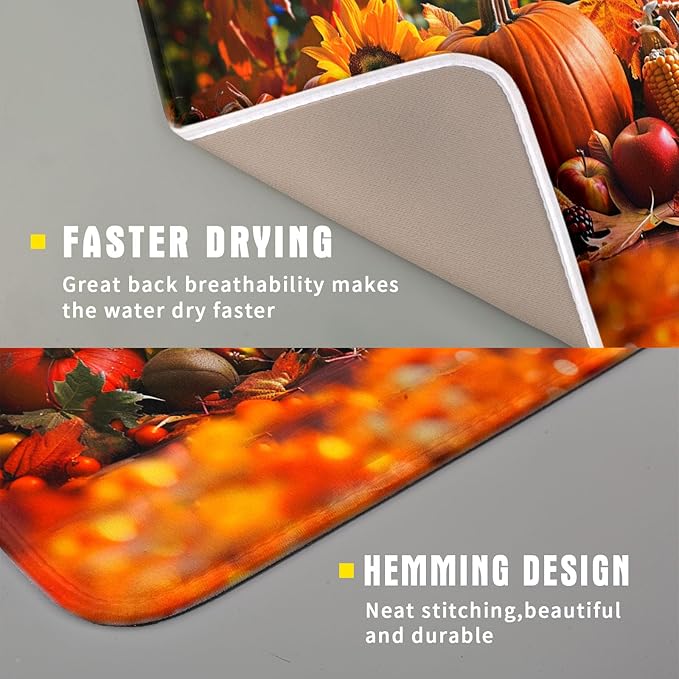 Fall Harvest Pumpkin Dish Drying Mat - Image 3