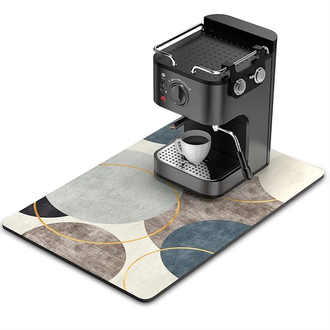 Rnivvi Coffee Mat, Hide Stain Rubber Backed Absorbent Dish Drying Pad by Rnivvi
