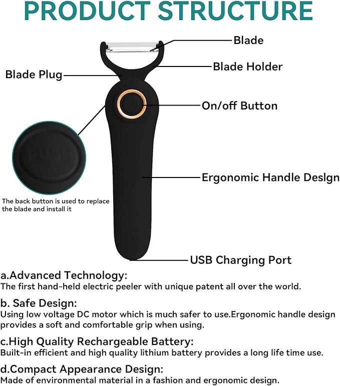3-in-1 Electric Peeler | Auto Blade - Image 3