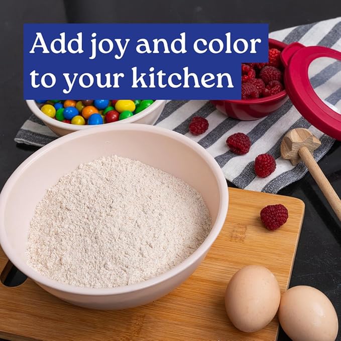 WHYSKO Mixing Bowl Set, 12 Piece Colorful Plastic Mixing Bowls - Image 5
