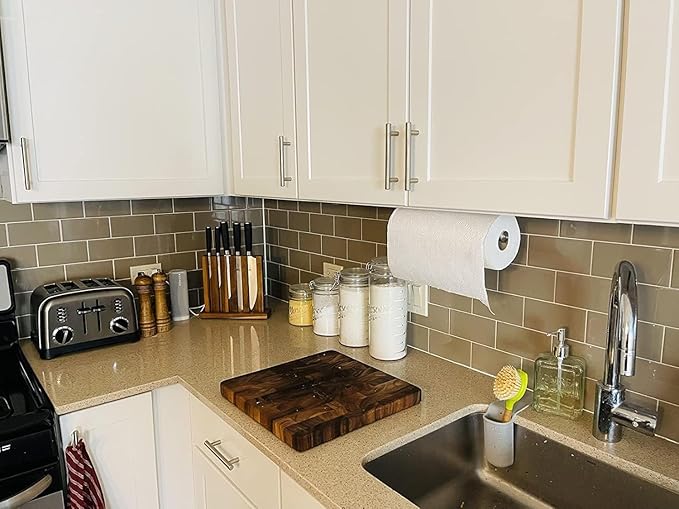 UREZORGEAR 2nd Gen Paper Towel Holder Under Cabinet No Drilling, Self Adhesive - Image 9
