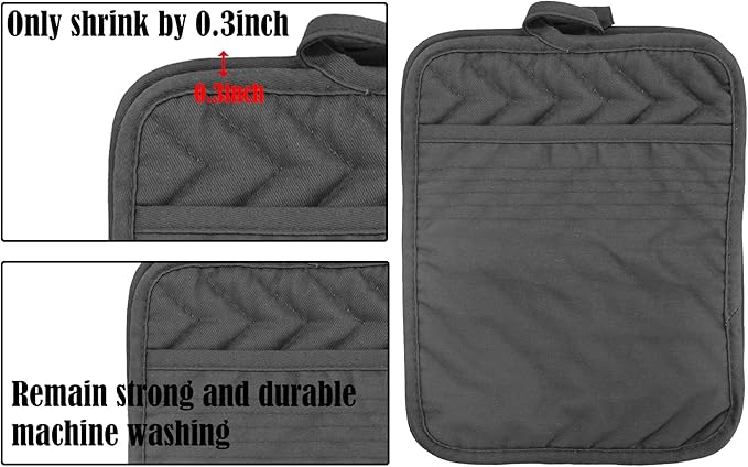 Oven Pot Holder with Pocket Cotton Heat Resistant Coaster Potholder Kitchen Hot - Image 4