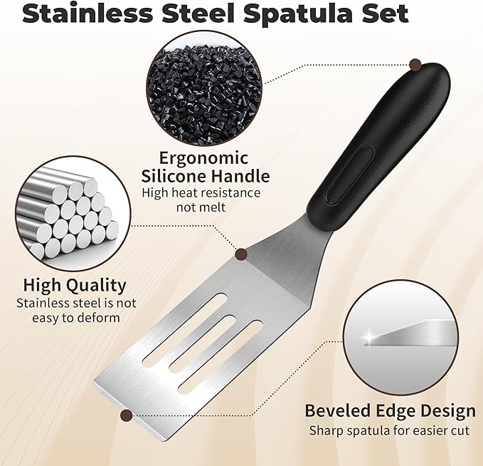 2Pcs Stainless Steel Spatula Set, Mini Serving Spatula - Image 3