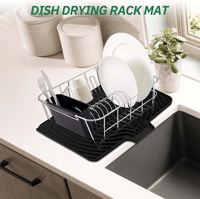 GUUKIN Dish Drying Mat, 17.7" x 11.8 " Drying Matt Kitchen Counter, Non-Slip - Image 5