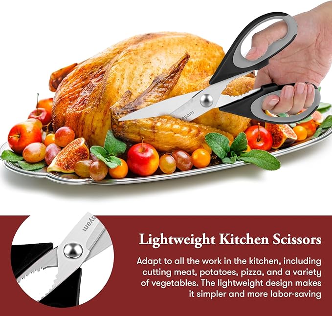 Kitchen Gadgets Utensils Set for Home, iBayam 8.5" Kitchen Scissors - Image 5