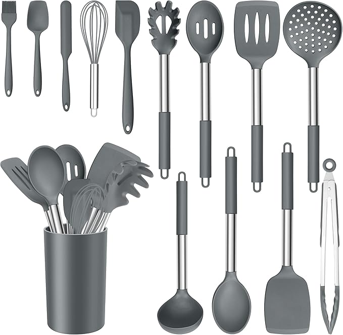 E-far 14 Pieces Silicone Cooking Utensils Set, Kitchen Utensils Set by E-far