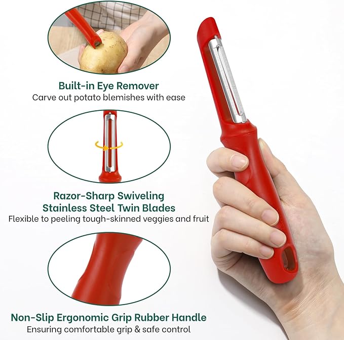 Beneno Swivel Vegetable Peeler, Razor-Sharp Smooth Peeling Potato Peelers - Image 3