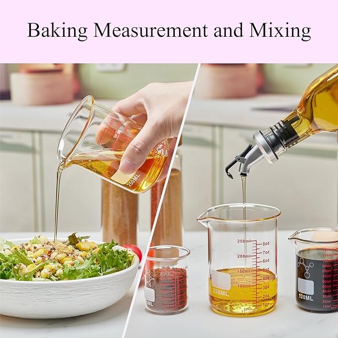 3 Piece High Borosilicate Glasss Liquid Measuring Cups, Includes 150ml - Image 4