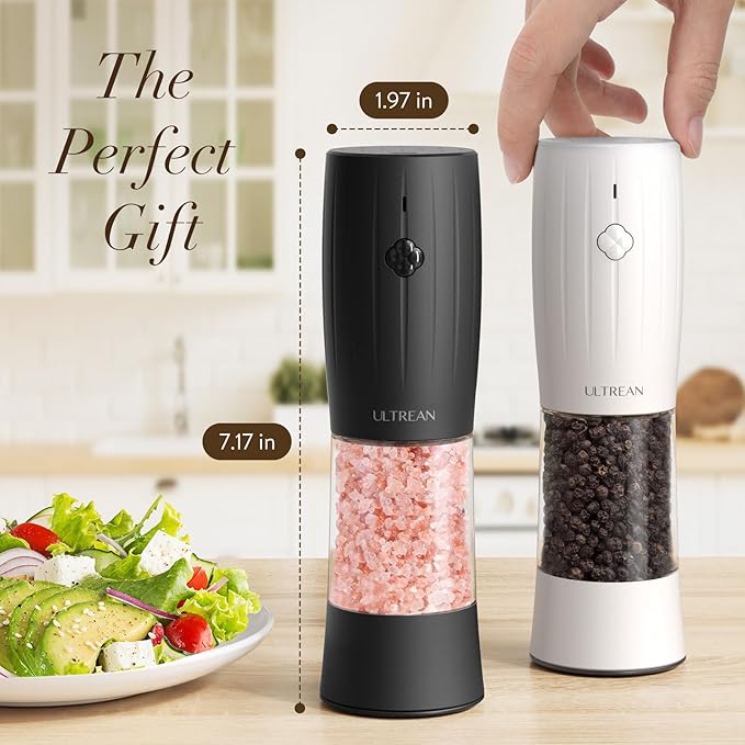 Ultrean Salt and Pepper Grinder Set, USB-C Rechargeable Automatic Pepper - Image 7